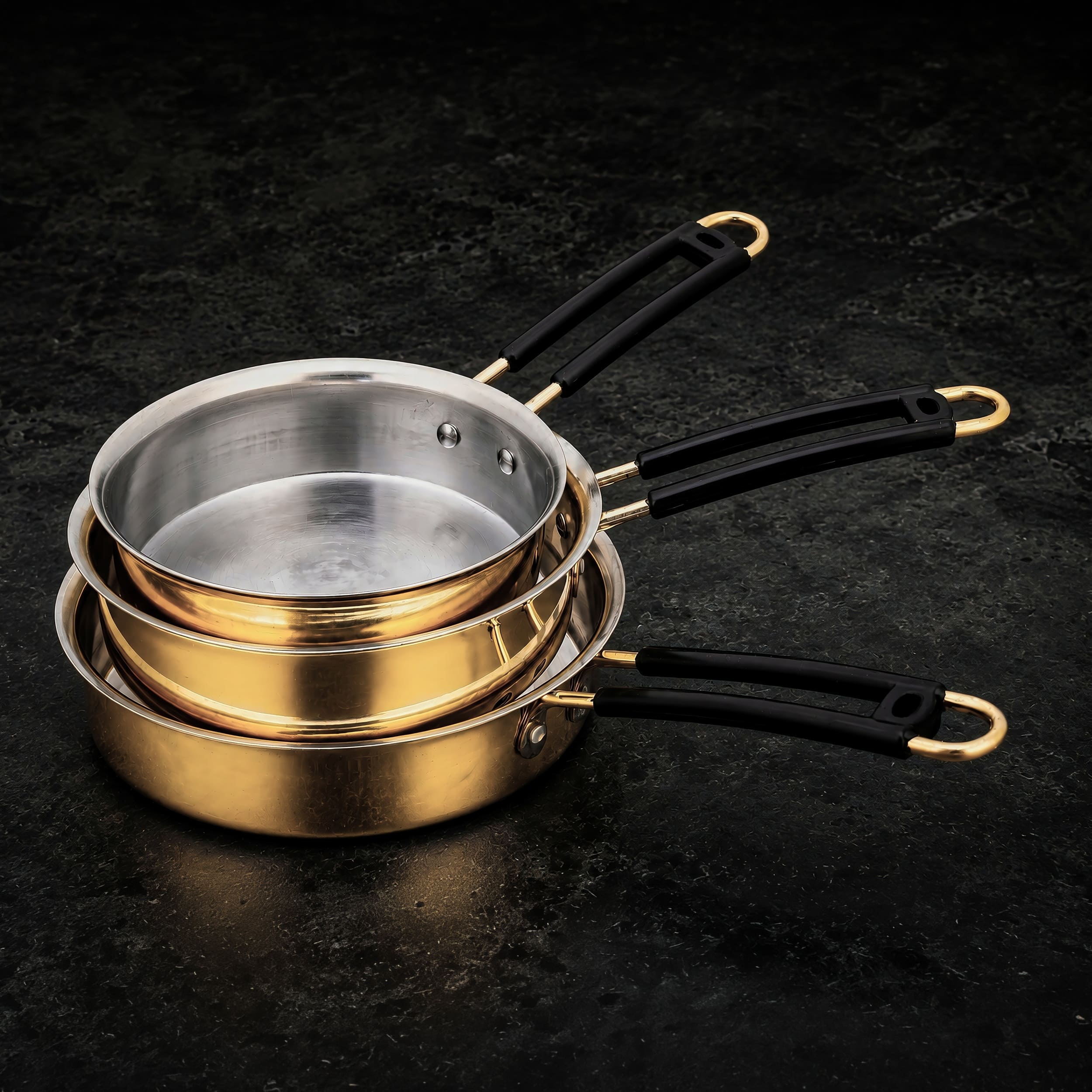 Pure Brass Frypan - Frying pan -Kalai (Tin Coated) Insulated Brass Handle - Plain Finish- without Lid